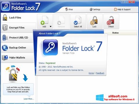 Captură de ecran Folder Lock pentru Windows 8