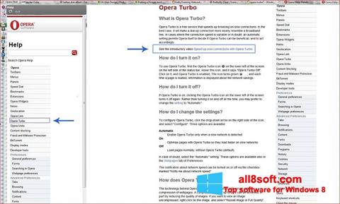 Captură de ecran Opera Turbo pentru Windows 8