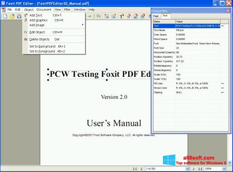 Captură de ecran Foxit PDF Editor pentru Windows 8